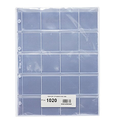 Pardo 102000 - Pack de 10 fundas para colección variada, 20 alojamientos