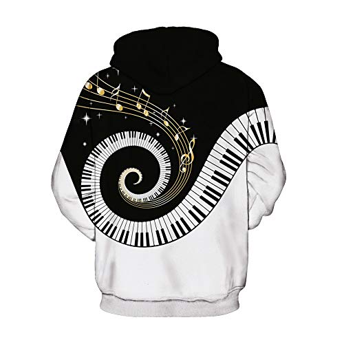 Parejas Unisex Sudadera con Capucha para Piano Impreso en 3D Sudadera de Secado rápido Sudadera con Capucha de Manga Larga Bolsillos Top WY-215 (Color : Multi-Colored, Size : S/M)