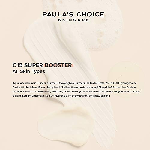 Paula's Choice C15 Booster Serum - Suero Facial con 15% Vitamina C - Antiarrugas y Despigmentante las Manchas - con Acido Ferulico & Vitamina E - Todos Tipos de Piel - 20 ml