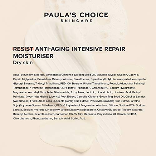 Paula's Choice Resist Crema Hidratante Rica Facial - Crema de Noche con Retinol & Niacinamida - Antiedad y Antiarrugas - Pieles Normales a Secas - 50 ml