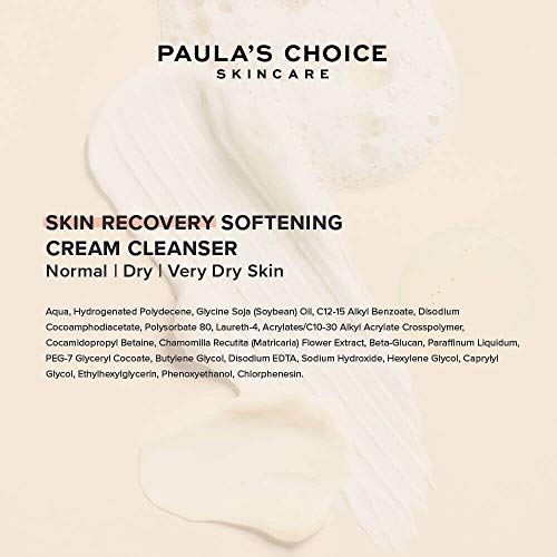 Paula’s Choice Skin Recovery Limpiador Facial Rico - Limpia y Hidrata la Piel - Desmaquillante Elimina el Maquillaje - para Pieles Sensibles con Beta Glucano - Pieles Secas - 237 ml