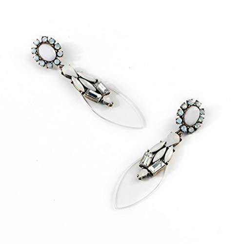 Pendientes Rock Style Trendy Design Long Earring Online Resin Glass White Earring Nuevo