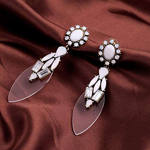 Pendientes Rock Style Trendy Design Long Earring Online Resin Glass White Earring Nuevo