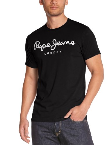 Pepe Jeans Original Stretch Camiseta, Negro (Black 999), Large para Hombre