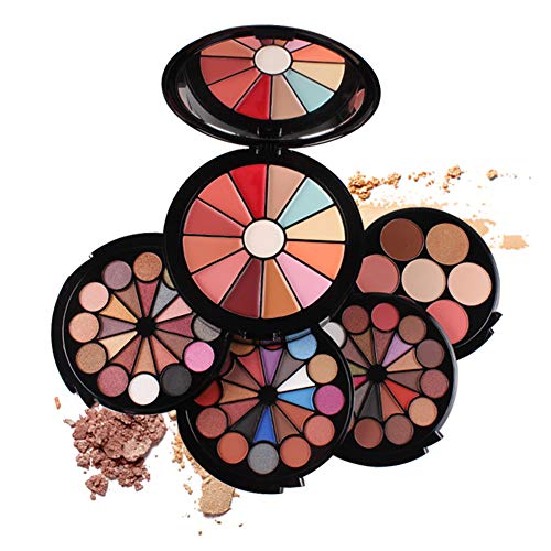 PhantomSky 72 Colores Cosmético Kit Maquillaje Set de Regalo Profesional Paleta de Sombra de Ojos con Brillo de Labios, Blush, Corrector y Polvo Compacto - Perfecto para el uso profesional y diario