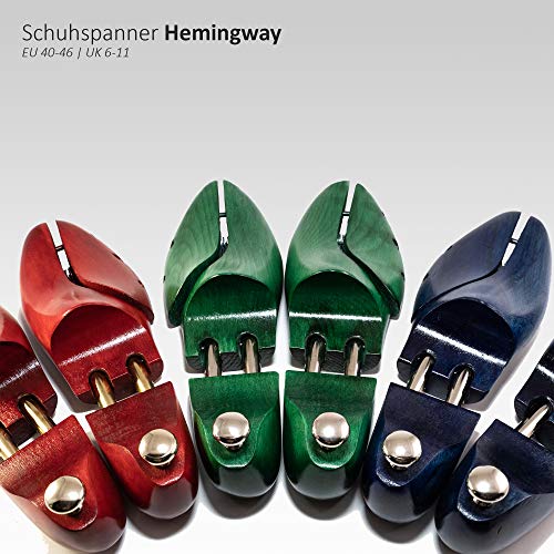 PHF Curare Hemingway - Tensor para zapatos (madera de haya, para hombre y mujer), color rojo Tallas 40-46, color Rojo, talla 44 EU