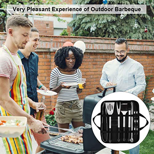 PHILORN Herramienta Barbacoa [20Pcs] Accesorios de Barbacoa de Acero Inoxidable, Utensilios Parrilla con Espátula Pinzas Tenedores Pinceles Brochetas Sostenedores Maíz y Bolsa Fácil de Transportar