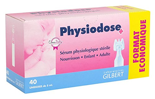 Physiodose Sérum physiologiques Lot de 3 boîtes de 40 unidoses + 10 Sachets de 2 Compresses Stériles 7,5x7,5cm …