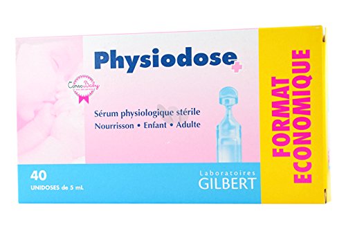 Physiodose Sérum physiologiques Lot de 3 boîtes de 40 unidoses + 10 Sachets de 2 Compresses Stériles 7,5x7,5cm …