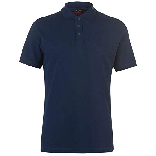 Pierre Cardin Camisa Polo Clásica de Manga Corta para Hombre in Algodón Premium (Large, Navy)