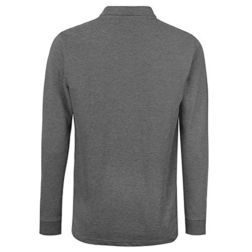 Pierre Cardin Hombre Polo Premium de Manga Larga Ajuste Clásico (2XL, Charcoal Marl)