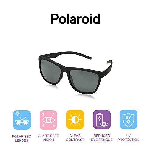 Polaroid PLD 6014/S Y2 YYV Gafas de sol, Negro (Black Rubber/Grey Pz), 56 Unisex Adulto