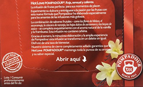 Pompadour Té Infusion Hot Love - 20 bolsitas - [Pack de 2]