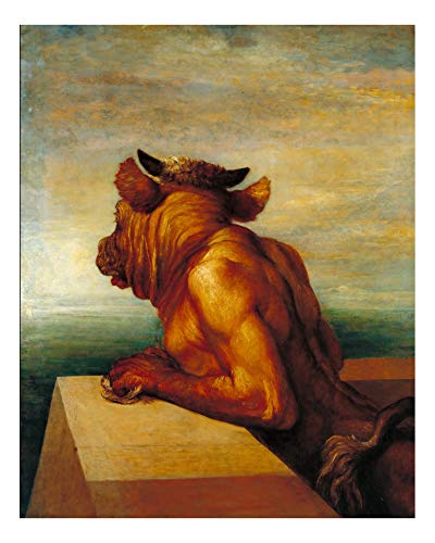 Póster de George Frederic Watts - El Minotauro, arte vintage, 30,5 x 20,3 cm (A4)