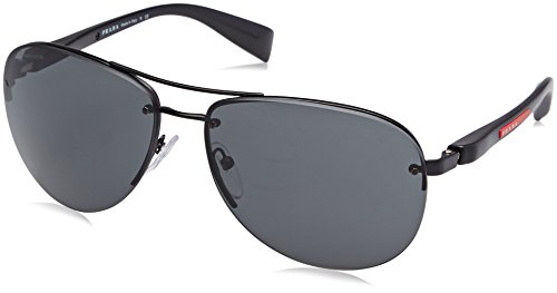 Prada LINEA ROSSA PS 56Ms (65) Gafas de sol, Black Demi Shiny, Hombre