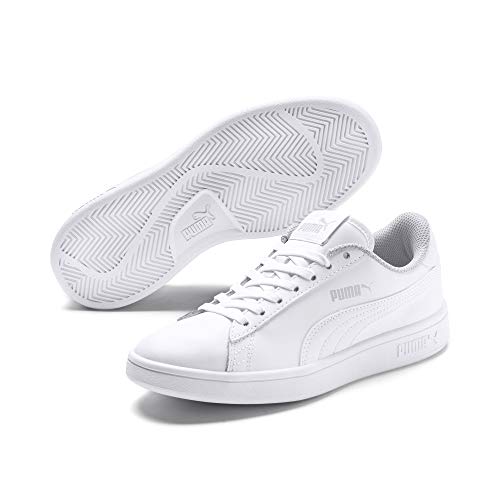 PUMA Smash V2 L JR, Zapatillas Unisex niños, Blanco White White, 36 EU