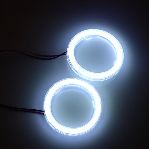 Qasim 1-par LED COB Halo Ring Angel Eyes Led Faro Delantero con Pantalla de Cubierta 12V 24V blanco 60MM 45SMD no Polaridad Constante no Polaridad Constante