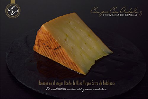 Queso CURADO Artesano (Leche Cruda de Vaca) Sabor único. Pieza entera 1Kg. aprox - La Verea Andaluza Serie "Oro Andaluz" . Corteza natural protegida con Aceite Oliva Virgen Extra