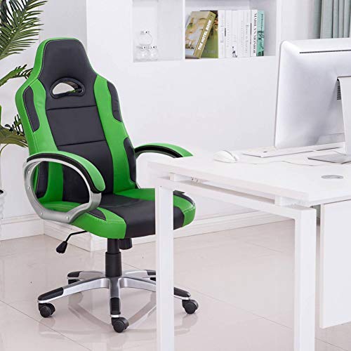 Racing Silla Gamer, IntimaTe WM Heart Silla de Escritorio Silla Gaming 360°Giratorio de Oficina, Altura Ajustable Asineto Grande con Reposacabezas, Carga 130kg, Verde