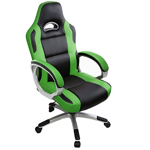 Racing Silla Gamer, IntimaTe WM Heart Silla de Escritorio Silla Gaming 360°Giratorio de Oficina, Altura Ajustable Asineto Grande con Reposacabezas, Carga 130kg, Verde