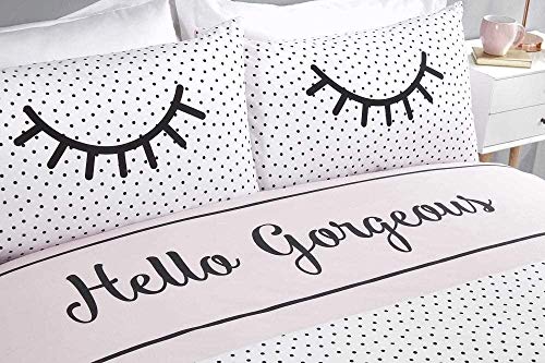 Rapport Hello Gorgeous - Juego de Funda de edredón para Cama de Matrimonio, Mezcla de algodón, Multicolor