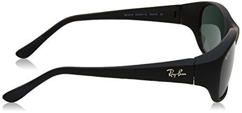 Ray-Ban 0RB2016 W2578 59 Gafas de sol, Matte Black/Crystal Green, Hombre