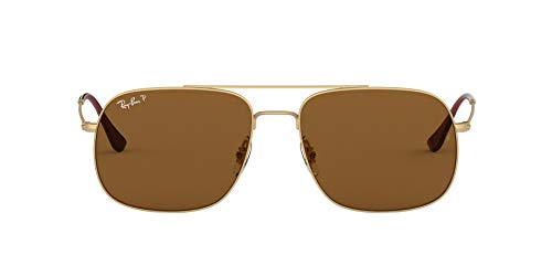 Ray-Ban 0RB3595 Gafas de sol, Rubber Gold, 59 Unisex