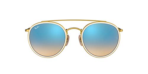 Ray-Ban 0RB3647N, Gafas de Sol Unisex Adulto, Dorado (Blue Gradient Flash), 51