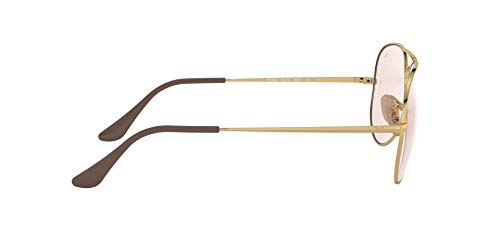 Ray-Ban Aviator Metal II Lentes oscuros, Dorado/Rosa Claro Fotocromático, 55 Unisex Adulto