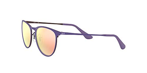 Ray-Ban JUNIOR 9538s Gafas de sol, Rubber Brown/Violet, 50 Unisex-Niño