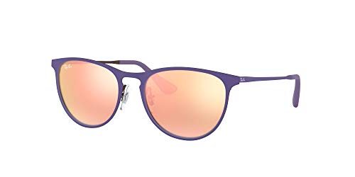 Ray-Ban JUNIOR 9538s Gafas de sol, Rubber Brown/Violet, 50 Unisex-Niño