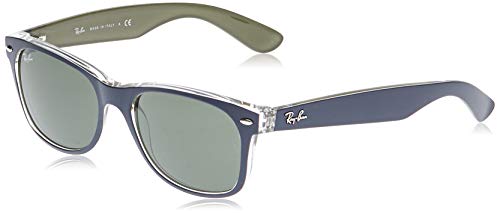 Ray-Ban New Wayfarer, Gafas de Sol Unisex adulto, Multicolor (Blue and Transparent 6188), 52 mm