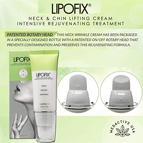 Reafirmante de Cuello Doble Mentón Crema Rejuvenecedora Intensiva Tonos y Reafirma la Piel Caída Anti-Envejecimiento. LIPOFIX.