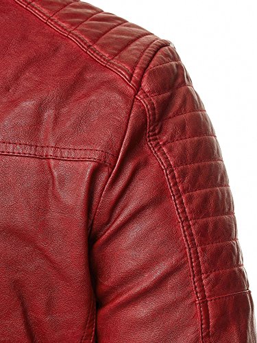 Red Bridge Hombres Chaqueta Cuero Sintético Transición Acanalada Moda Casuales Algodón Jacket