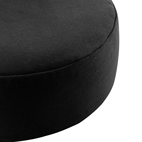 REEHUT Cojin Zafu Meditation Yoga Zen - 30cm × 11cm- Cojin Yoga Zafu, Cojin Suelo Redondo, Meditation Cushion para Yoga - Cubierta en Algodon Lavable (Negro)