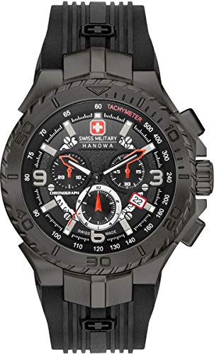 Reloj de Cuarzo Swiss Military Hanowa Navy Seaman Chrono, Negro, PVD, 45 mm