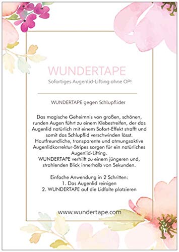 remedio cintas para párpados ojos caídos WUNDERTAPE"M" (240 unidades) - cinta correctora invisible para párpado caído sin cirugía. eyelid tape