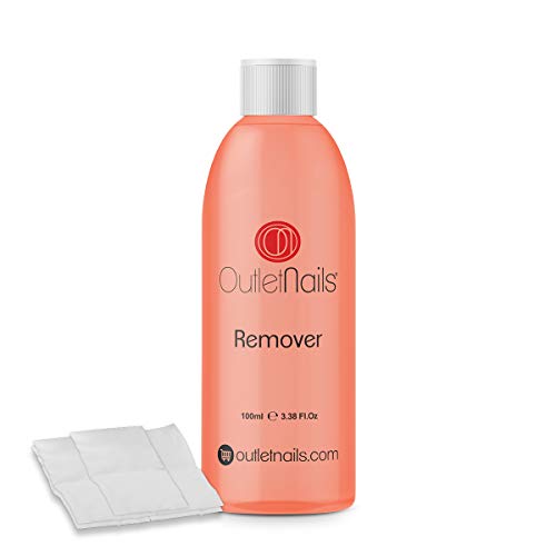 Remover 100ml para retirar Esmaltes Permanentes de alta calidad + 10 Celulosas | Acetona con Olor a Naranja | Made in Spain