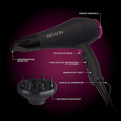 Revlon RVDR5251 Perfect Heat Smooth Brilliance - Secador de pelo eléctrico AC, 2000 W