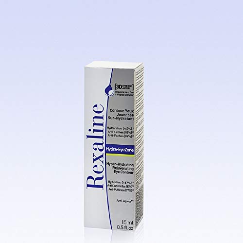 Rexaline - Hydra-EyeZone - Contorno de ojos antiojeras sobrehidratante - Crema antiarrugas para hombres y mujeres con ácido hialurónico - Antiedad - 15 ml