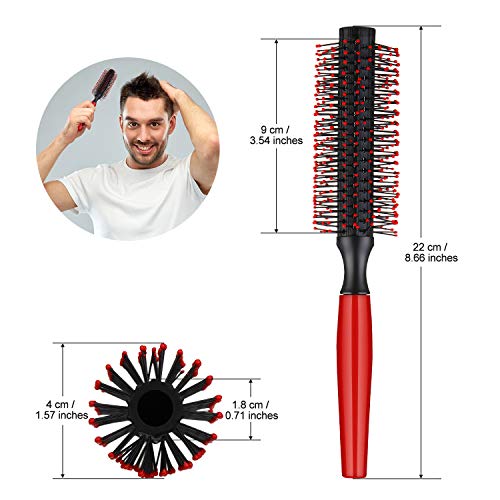 Rodillo Redondo de Copete Cepillo de Pelo de Hombres Peine del Quiff Cepillo de Peinado Redondo para Herramienta de Peinar Cabello con Secador