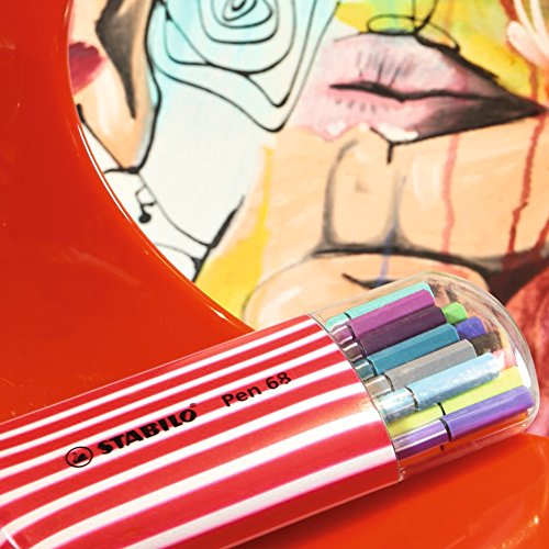 Rotulador STABILO Pen 68 - Estuche premium Zebrui con 20 colores