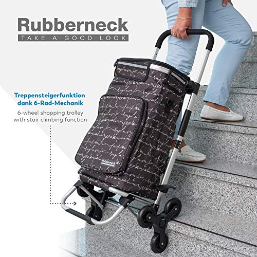 Rubberneck Carrito de la Compra Plegable con Compartimento de Refrigeración y Asa Ajustable, Negro