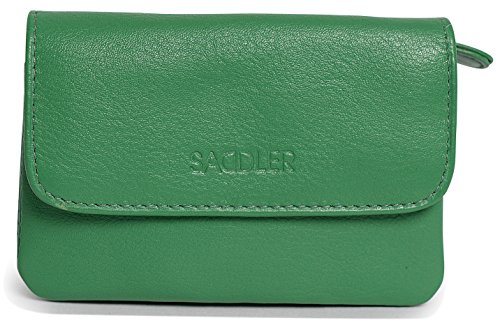 SADDLER Monedero Triple Reforzado con Una Seccion Adicional Atrás para Monedas - Jelly Bean Verde