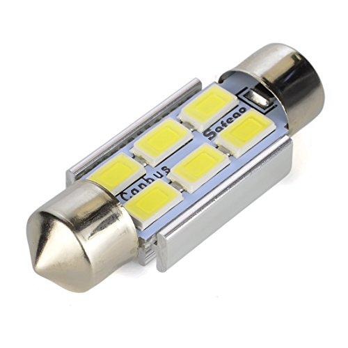 Safego 4 x 36mm LED Feston 1.5" C5W LED Blanca 5630 SMD 6411 6418 6 LED Luz Interior de Coche Festón Lámpara Blanco c5w luz de la placa del adorno de la boveda del bulbo de 12V Auto-Dome Bombilla