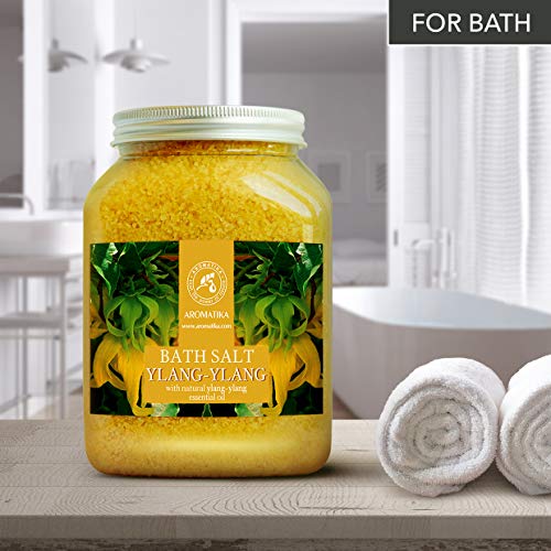 Sales de Baño con Aceites Esenciales Ylang-Ylang 1300g - Sales Marinas Naturales Poseen Propiedades Beneficiosas para Buen Descanso & Reducir Estrés - Cuidado Corporal - Relajación - Aromaterapia