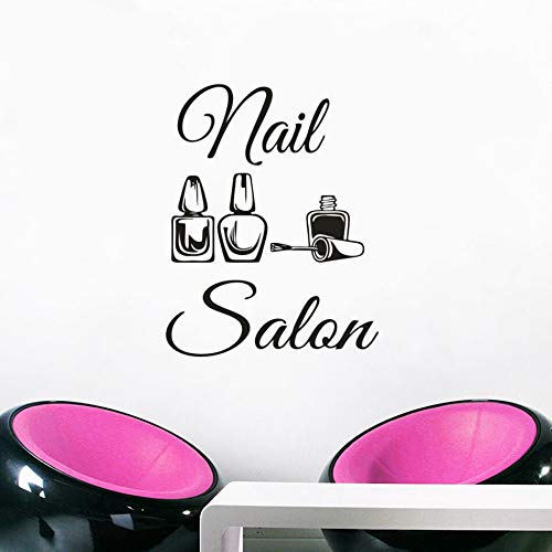 Salón de uñas logo vinilo tatuajes de pared salón de belleza decoración manicura pedicura cartel de ventana nail art Polish decoración del hogar pegatinas de pared otro color 42x54cm