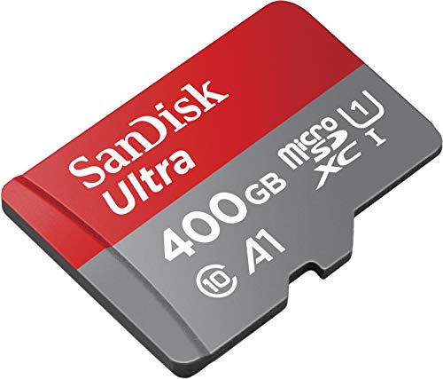 SanDisk Ultra Tarjeta de memoria microSDXC con adaptador SD, hasta 100 MB/s, rendimiento de apps A1, Clase 10, U1, 400 GB