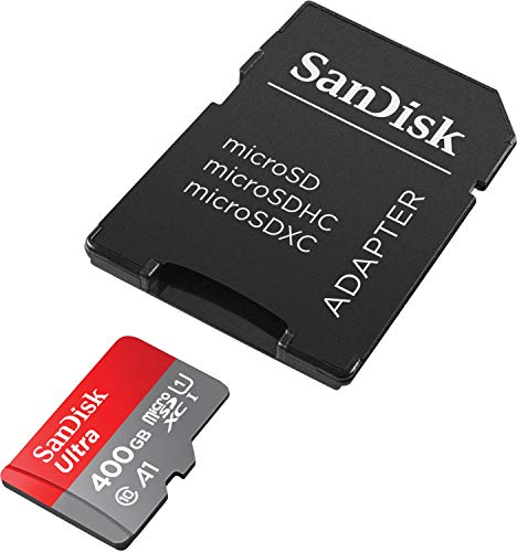 SanDisk Ultra Tarjeta de memoria microSDXC con adaptador SD, hasta 100 MB/s, rendimiento de apps A1, Clase 10, U1, 400 GB