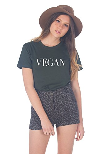 Sanfran Clothing Camiseta vegetariana para mujer - Verde - Small